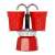 Bialetti Mini Express 2-cup red espresso maker with two matching cups