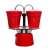 Bialetti Mini Express 2-cup red stovetop espresso maker with two Bialetti cups
