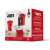 Bialetti Mini Express 2-cup red stovetop espresso maker with two Bialetti cups gift set