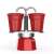 Bialetti Mini Express 2-cup red stovetop espresso maker with two Bialetti cups