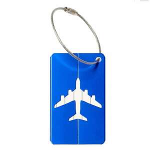 Tag troler, Quasar & Co.®, model avion, 7,5 x 4,5 cm, albastru 61107527 Accesorii pentru valize