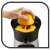 Hand squeezing an orange in the Tefal Vitapress Direct Serve citrus juicer