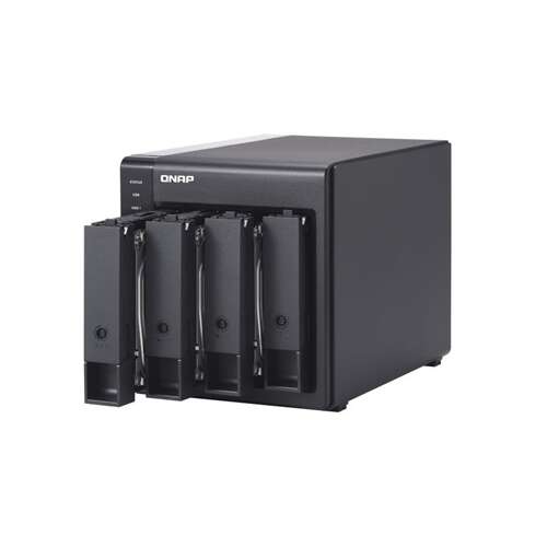 QNAP TR-004 4-bay external RAID hard drive enclosure, black