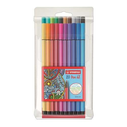 STABILO "Pen 68" rostirón készlet 1 mm 20 különböző szín  (6820/PL) 61110391
