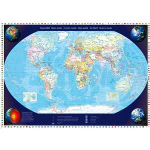 Schmidt A világunk 2000 darabos kirakós játék, a világ részletes térképe minden ország zászlajával - Schmidt
