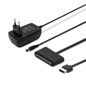 Adaptor Savio AK-39 USB 3.0 la SATA cu sursă de alimentare, pentru conectarea hard disk-urilor, SSD-urilor și unităților optice la un computer - Cabluri și adaptoare USB