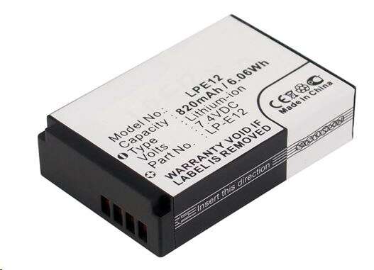 Baterie pentru Canon LP-E12, LPE12, CS-LPE12M, 820mAh