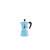 Bialetti Rainbow 3-cup light blue stovetop espresso maker, front view
