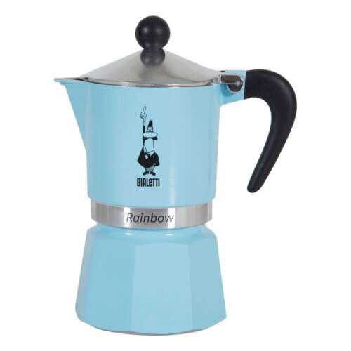 Bialetti Rainbow 3-cup light blue stovetop espresso maker