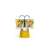 Bialetti Mini Express stovetop espresso maker with two cups, yellow, Lichtenstein design