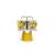 Bialetti Mini Express stovetop espresso maker with two cups, yellow, Lichtenstein design