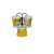 Bialetti Mini Express stovetop espresso maker with two cups, yellow, Lichtenstein design