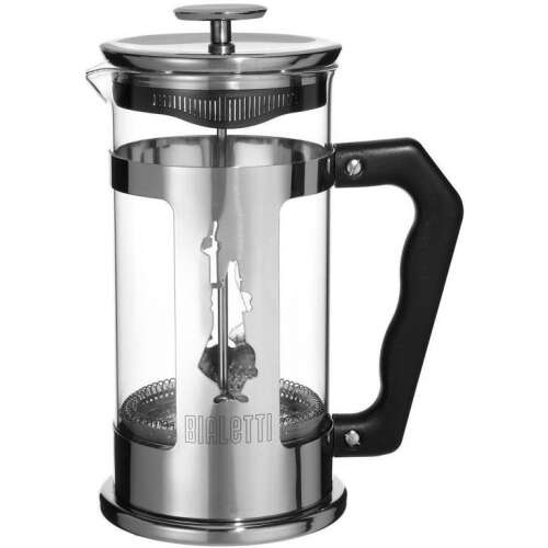Bialetti Omino French Press do kawy, 1 litr, stal nierdzewna i szkło