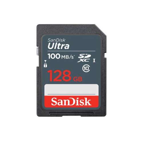 SanDisk Ultra 128GB SDXC memóriakártya, Class 10, 100MB/s olvasási sebesség