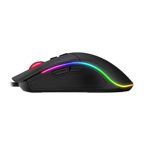 Havit GAMENOTE MS1001S gamer egér, oldalnézet RGB világítással