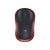 Widok z góry bezprzewodowej myszy Logitech M185 w kolorze czerwono-czarnym