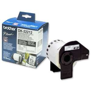Brother P-touch DK-22212 label tape, black on white, 62mm x 15.24m - Brother Label Maker and Tape