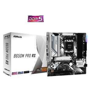 ASRock B650M PRO RS Mainboard, AMD Ryzen 7000 Serie, DDR5, PCIe Gen5, mATX - Grundplatten