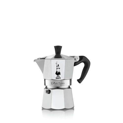 Bialetti Moka Express stovetop espresso maker on white background