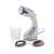 Ariete 4167 handheld garment steamer with accessories, including a measuring cup, brush, and a red button
