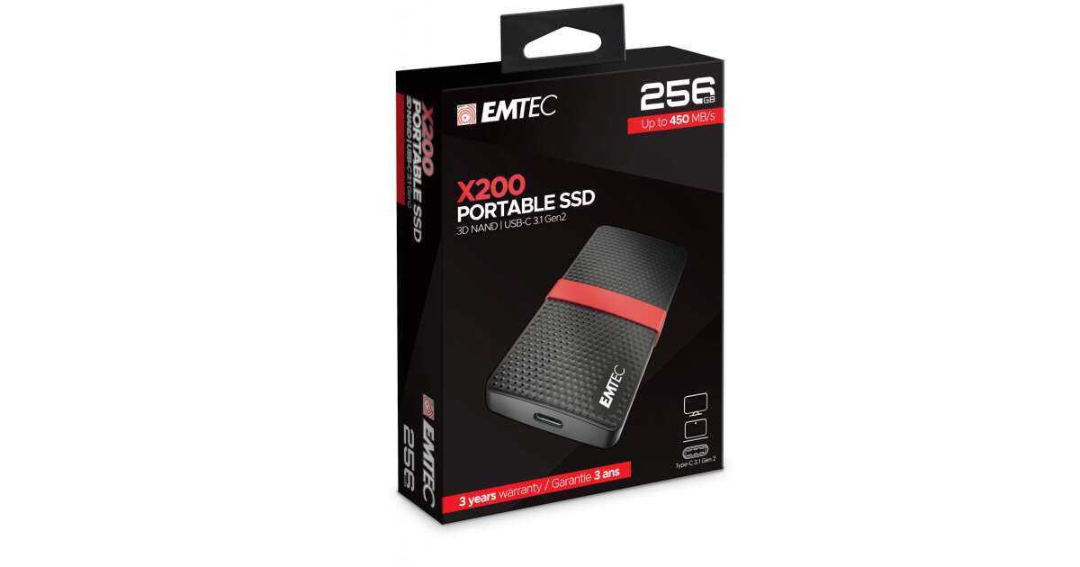 256GB Emtec X200 external SSD drive (ECSSD256GX200)