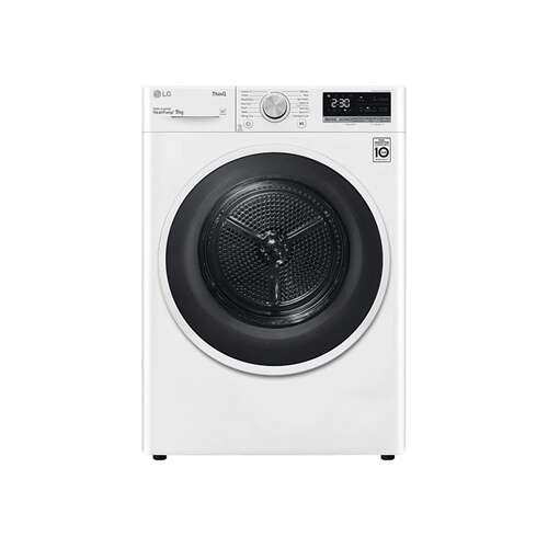 Сушилня LG RH90V9AV4N с топлопомпа, Бяла, Предно зареждане, Капацитет 9kg