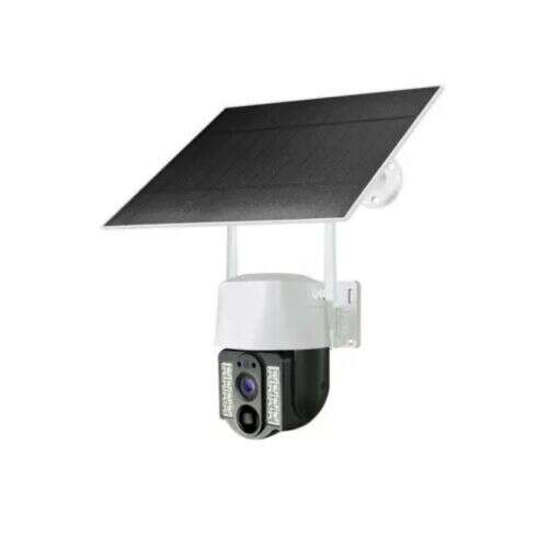 White solar powered 4G security camera with 8MP resolution