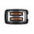 Domo black toaster with bun warmer, toasted bread inside, top view