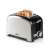 Domo stainless steel toaster with bun warmer, toasted bread inside