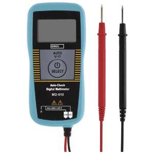 Emos MD-510 Auto-Check Digital Multimeter, blue, with red and black test leads - Multimeter