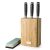 G21 Gourmet Damascus Késkészlet Bambusz Blokkal és Élezőkővel