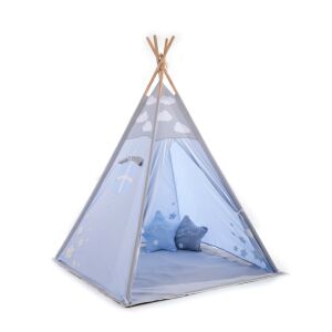 G21 Teepee sátor gyerekeknek, kék égbolt design, beltéri játszósátor - Indián sátor