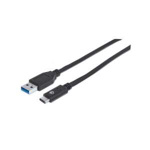 Manhattan USB 3.0 Typ-A auf USB 3.1 Typ-C Kabel, 1 Meter, schwarz - USB-Kabel