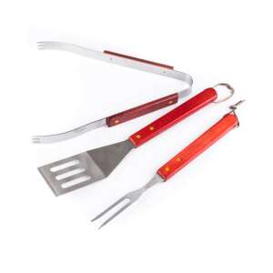G21 3 részes grillező szett spatulával, villával és csipesszel fa nyéllel - G21