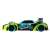 Exost RC Xmoke remote control car, blue and black with yellow accents, 1:14 scale, side view