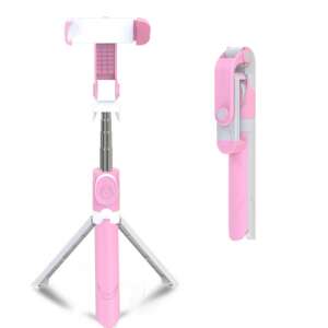 XT 09 Bluetooth Selfie-Stick mit Stativ in Rosa, 18,5cm-68cm ausziehbar, 10 Meter Fernbedienungsreichweite - Selfie-Sticks