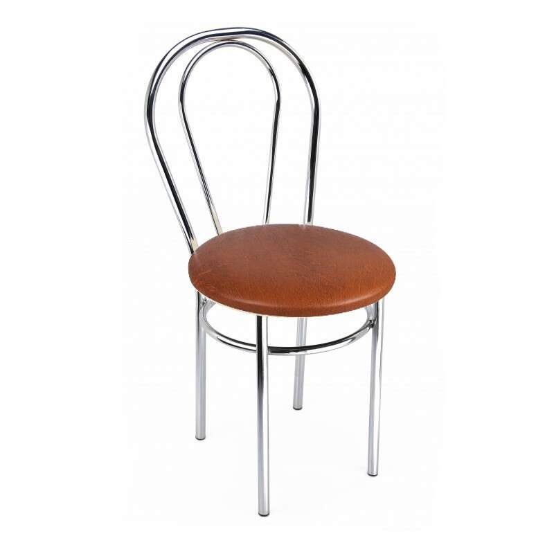 Nizza Étkezőszék - Króm - Barna Ökobőr