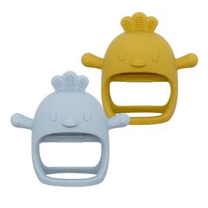 REN's Hazelnut csirke alakú szilikon baba rágóka, kék és sárga - Baba fogápolás