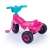Pink unicorn trike for toddlers, with a unicorn design on the front and a storage basket in the back