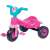 Pink unicorn trike for toddlers, with a unicorn design on the front and a light on the handlebars