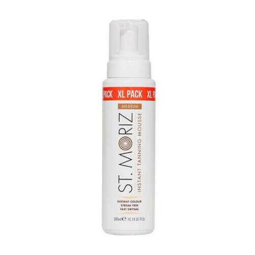 ST. MORIZ Instant Tanning Mousse Medium XL Pack, 300ml, self tanner for a natural tan without sun exposure