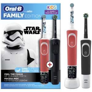 Elektrická zubná kefka Oral-B Vitality Pro D103+Kids D100 3+ Star Wars, červeno-čierna 61221946 Elektrické zubné kefky