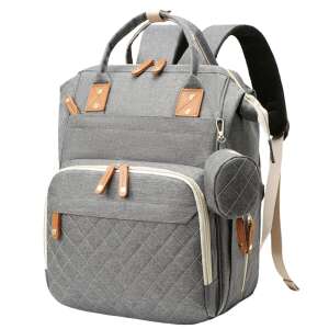 Quasar & Co.®, Táska/hátizsák, USB-csatlakozóval és 14 rekesszel, textil, 40 x 30 x 14 cm, szürke 61224654 Pelenkázó táskák