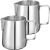 Quasar &Co.®, 2-piece stainless steel pitcher set with scale, frothing latches with handle, milk or cappuccino jugs, with spout, bar jugs, barista jugs, 350 ml, h 9 cm 134579852