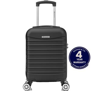 Quasar & Co. Cabin Suitcase, Line model, 40 x 30 x 20 cm, 4 removable wheels, ABS, Black 141967610 - Dressing Accessory
