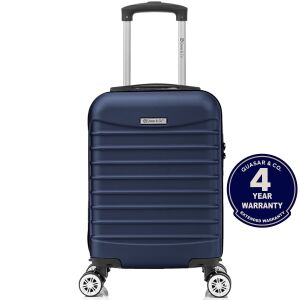 Quasar & Co. Cabin Suitcase, Line model, 40 x 30 x 20 cm, 4 removable wheels, ABS, Dark Blue 141968318 - Dressing Accessory