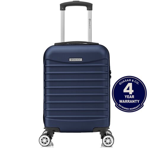 Quasar & Co. Cabin Suitcase, Line model, 40 x 30 x 20 cm, 4 removable wheels, ABS, Dark Blue 141968318