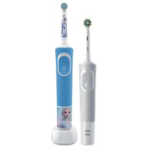 Periuță de dinți electrică Oral-B Vitality Pro D103 și periuță de dinți electrică Oral-B Kids D100 cu design Frozen, albastru și gri - Oral-B Periuță de dinți electrică
