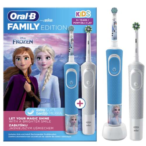 Periuță de dinți electrică Oral-B Vitality Pro D103+Kids D100 3+ Frozen, albastru-gri