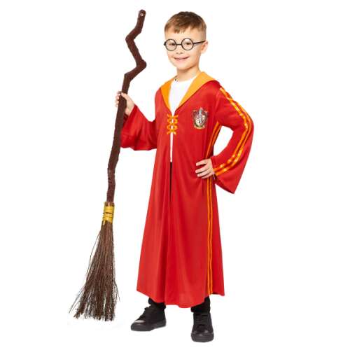 Harry Potter Griffendéles Quidditch köntös jelmez gyerekeknek, elülső nézet, hivatalos licencelt termék, 8-10 éveseknek - Játék